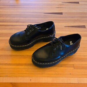 Doc Marten Black 1461 Leather Platform Shoes, Polished smooth Like New